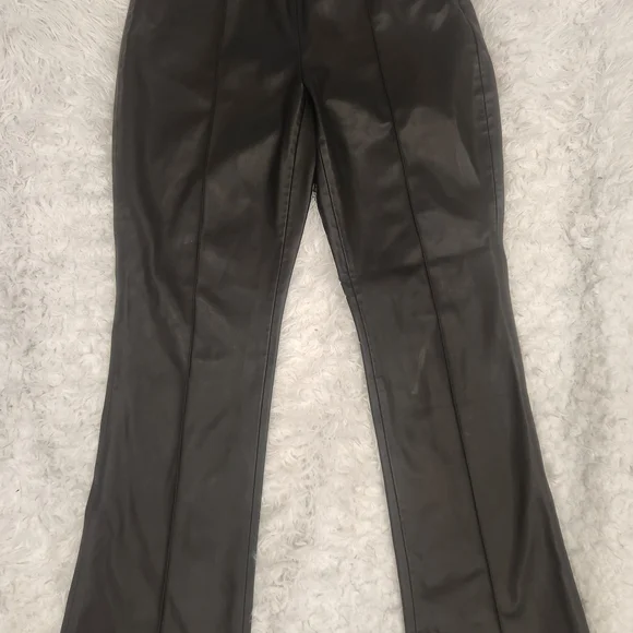 Zara Black Leather Look Trousers - Picture 4 of 7